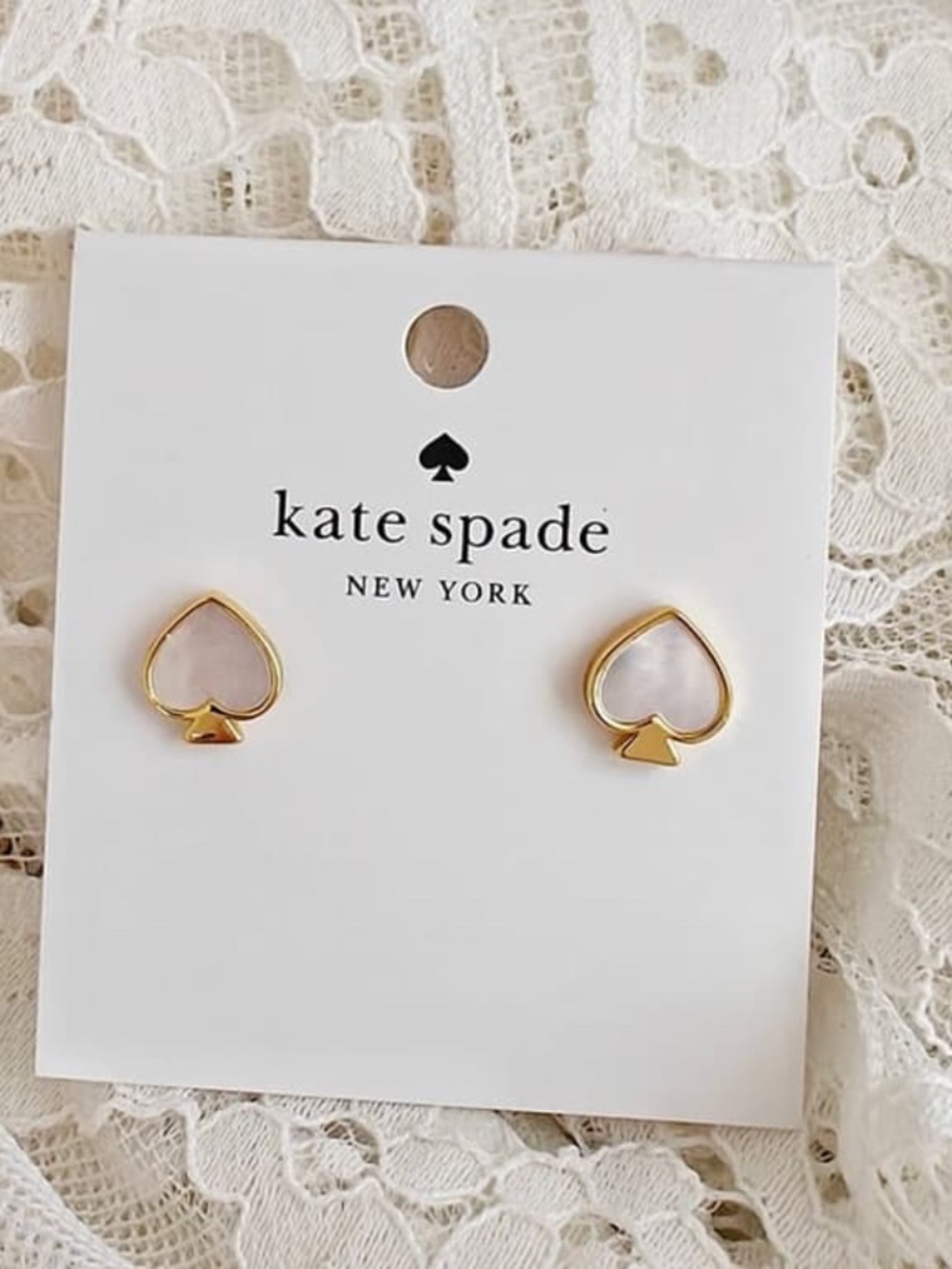 New Kate Spade Signature Spade Pearl Studs O0RU2880 $49